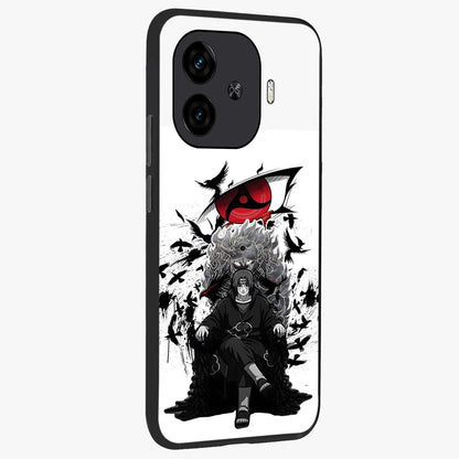 Uchiha Shadow Throne Glass Case upright view showcasing magical underwater galaxy artwork with vibrant cosmic theme.