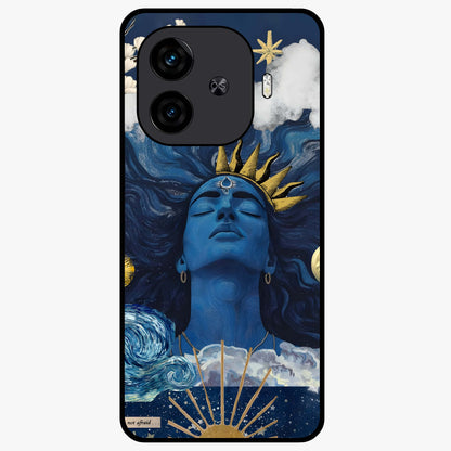Aesthetic Lord Shiva Glass Case showing flat back view with divine Shiva artwork and glossy glass finish.