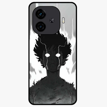 Awakened Inner Rage Glass Case showing flat back view with intense artistic artwork and glossy glass finish.