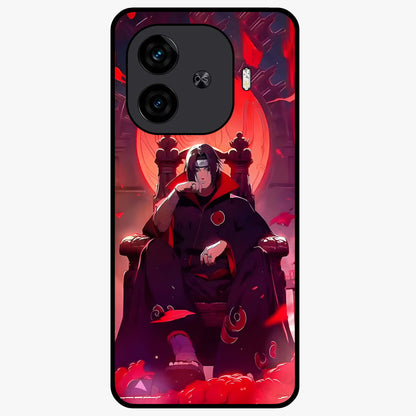 Blood Moon Sovereign Glass Case showing flat back view with mystical blood moon artwork and glossy glass finish.