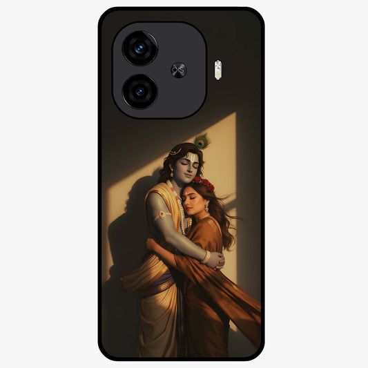 Divine Eternal Love Glass Case showing flat back view with spiritual love themed artwork and glossy glass finish.