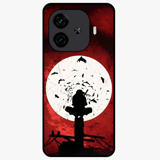 Itachi Limited Edition Naruto Anime Glass Case showing flat back view with iconic anime character artwork and glossy glass finish.