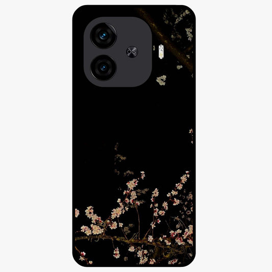Petal Moon Light With Custom Name Glass Case showing flat back view with floral moonlight artwork and personalized name design.