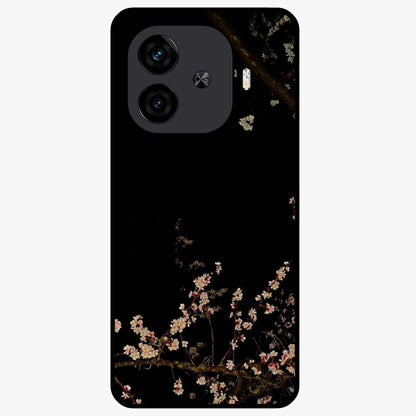 Petal Moon Light With Custom Name Glass Case showing flat back view with floral moonlight artwork and personalized name design.