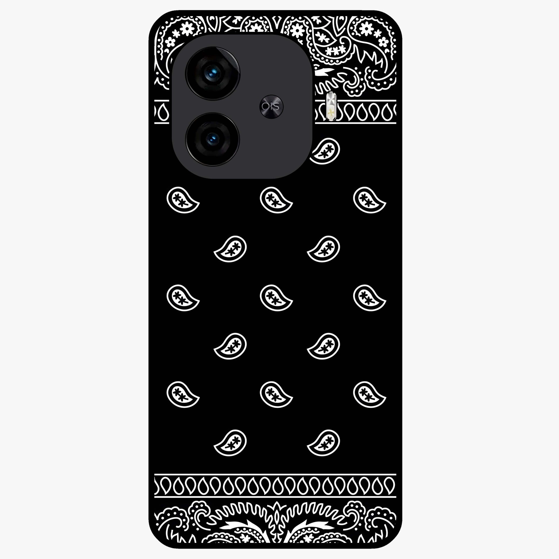 Retro Rebel Threads Glass Case showing flat back view with vintage street style artwork and glossy glass finish.