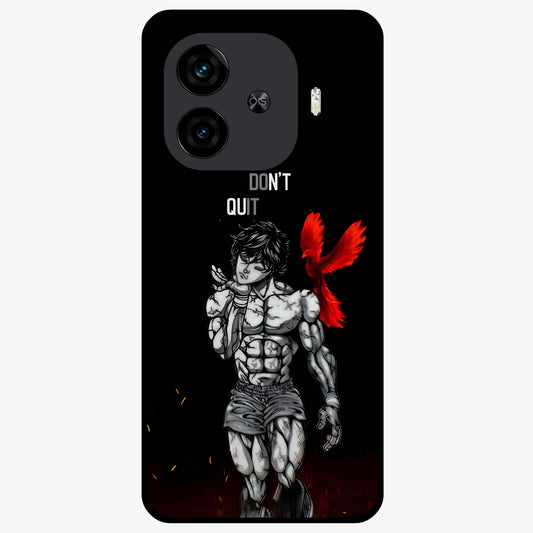 Rise Beyond Limits Glass Case showing flat back view with motivational typography artwork and glossy glass finish.