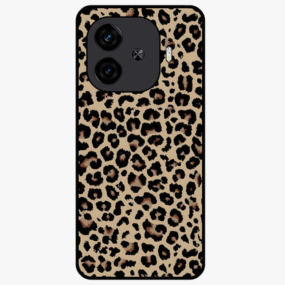 Savage Chic Pattern Glass Case showing flat back view with stylish patterned artwork and glossy glass finish.