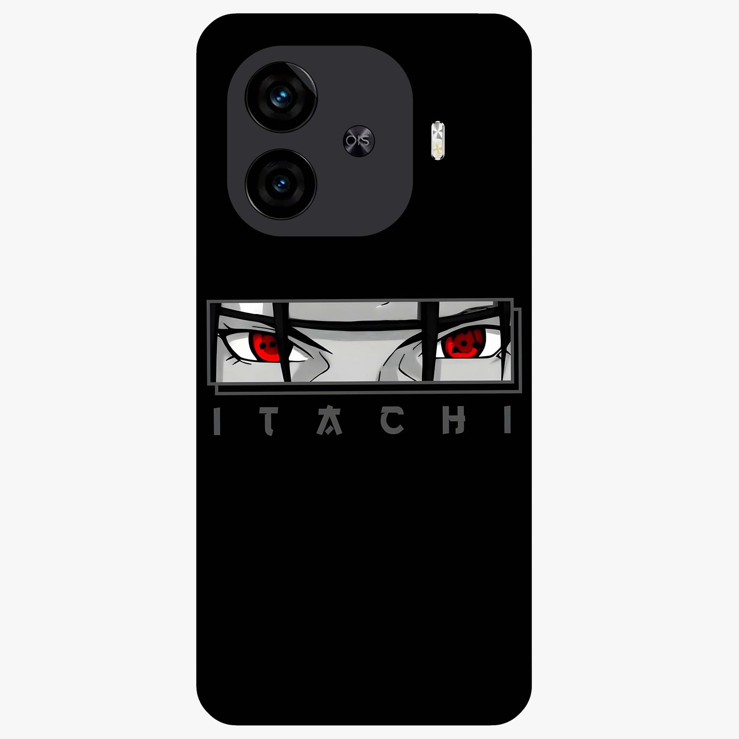 Scarlet Gaze Dominance Glass Case showing flat back view with striking red themed artwork and glossy glass finish.