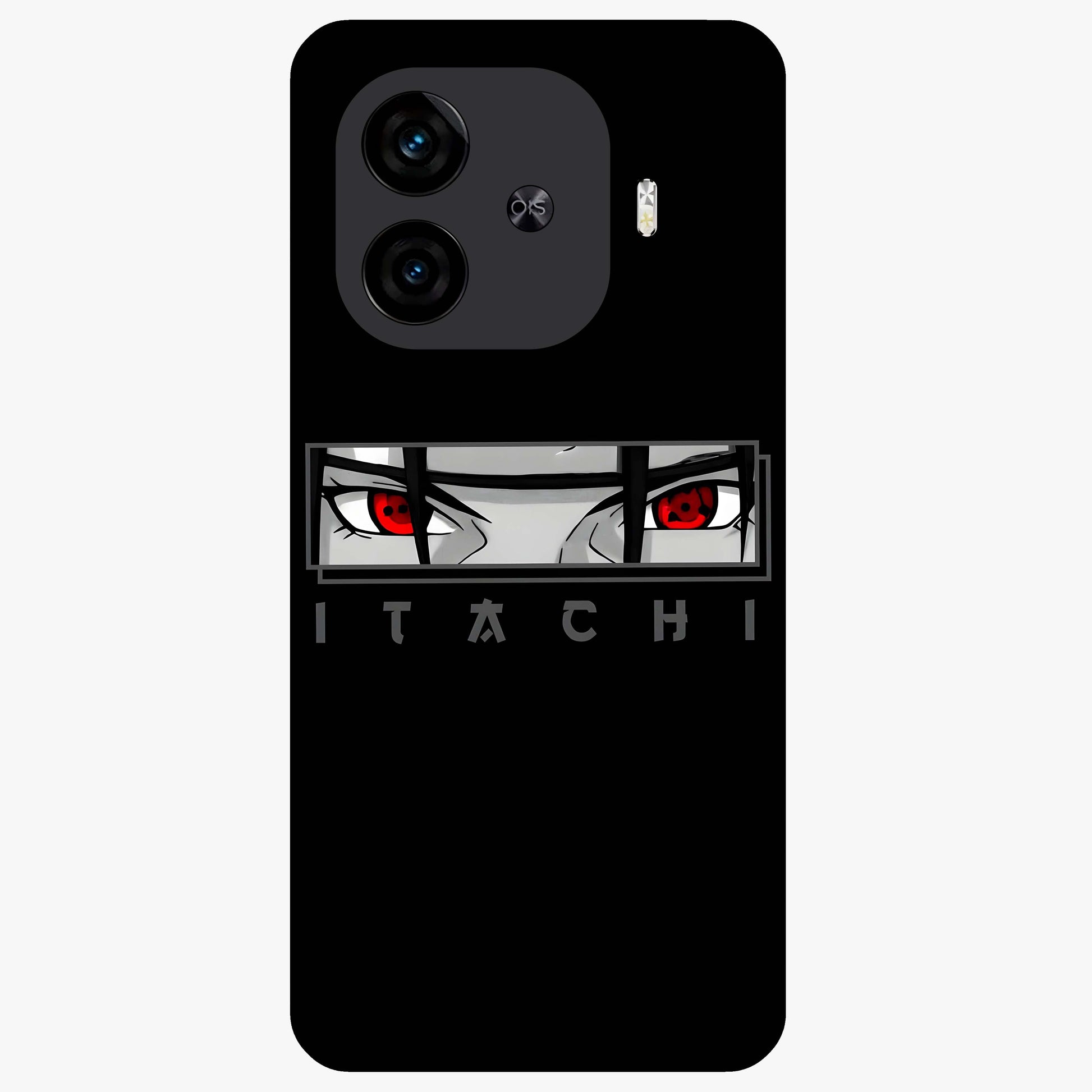 Scarlet Gaze Dominance Glass Case showing flat back view with striking red themed artwork and glossy glass finish.