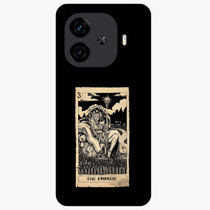 The Empress Glass Case showing flat back view with regal feminine artwork and glossy glass finish.