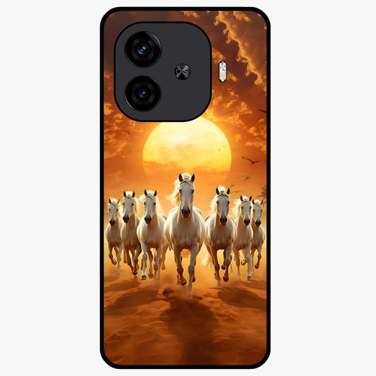 Wild Sunset Majesty Glass Case showing flat back view with majestic sunset landscape artwork and glossy glass finish.