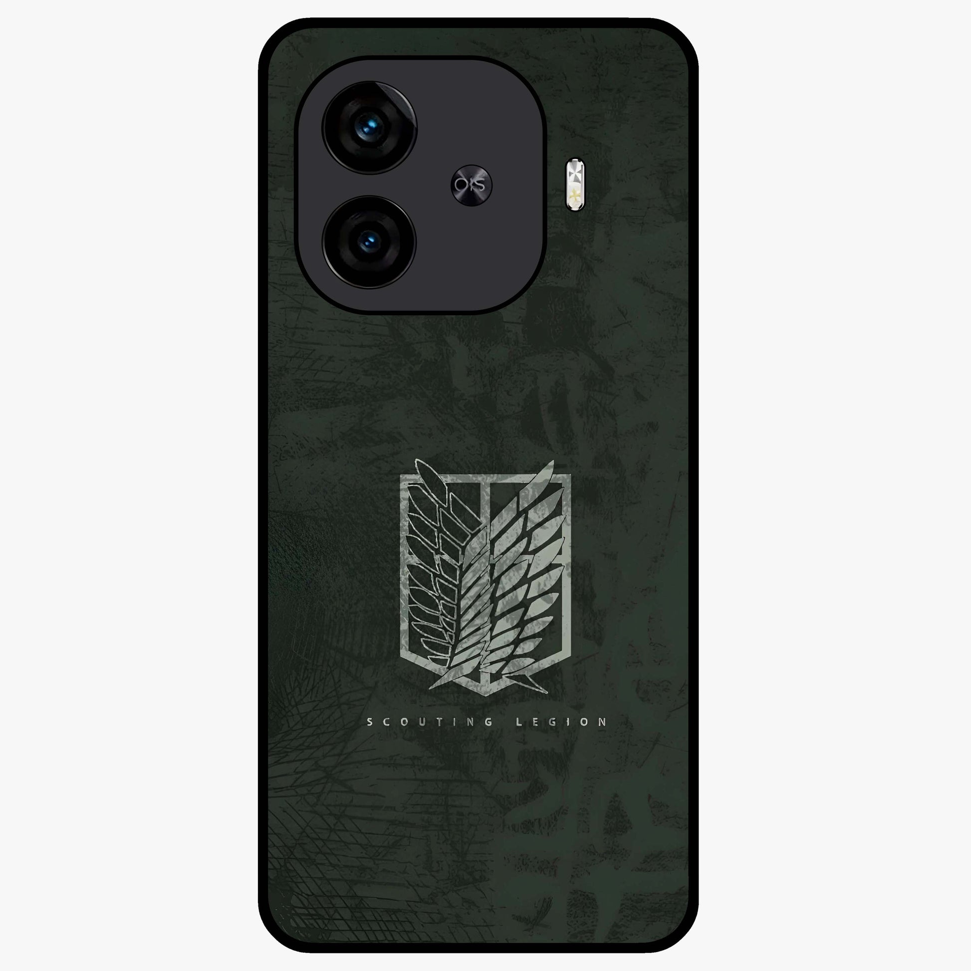 Wings Of Freedom Glass Case showing flat back view with symbolic wings artwork and glossy glass finish.