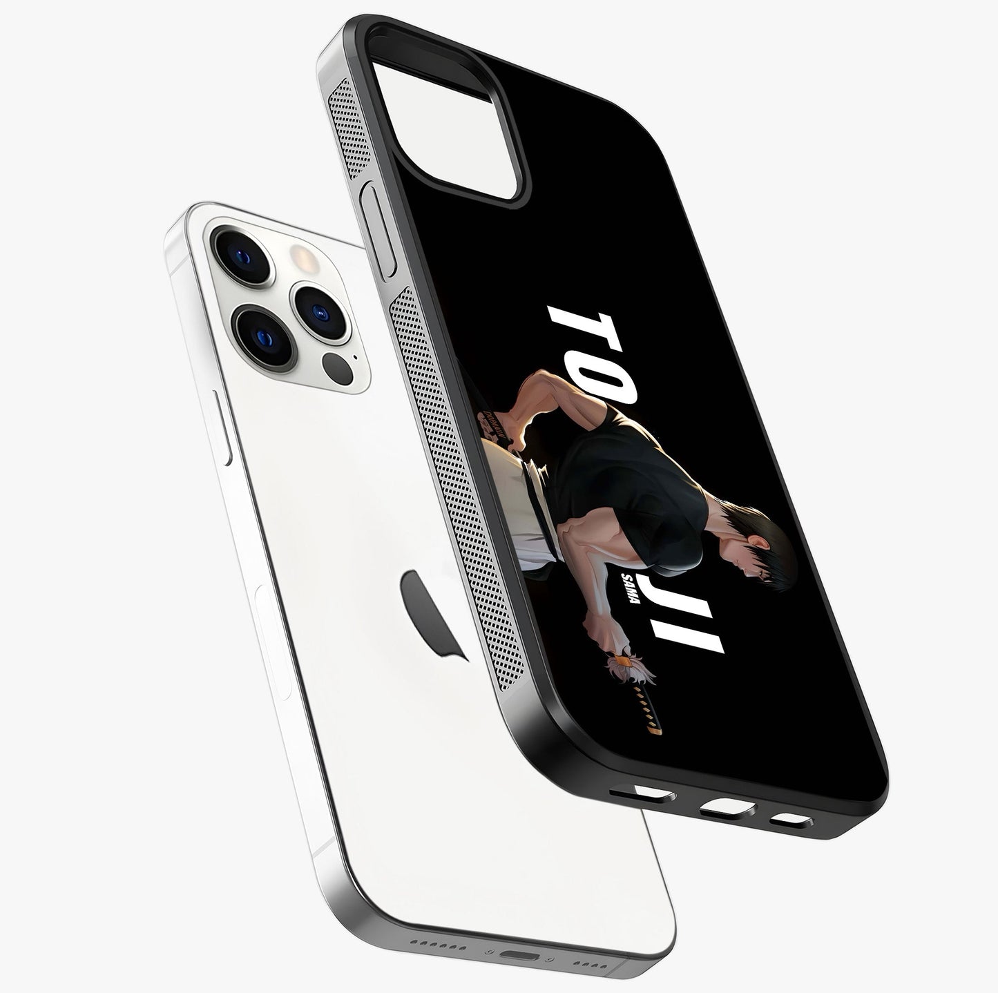 Midnight Blade Resolve Glass Case laid diagonally highlighting side profile, edges and glossy glass shine.