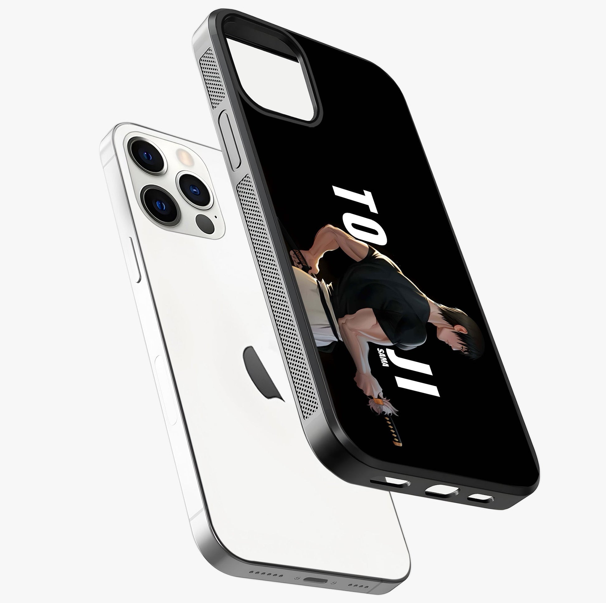 Midnight Blade Resolve Glass Case laid diagonally highlighting side profile, edges and glossy glass shine.