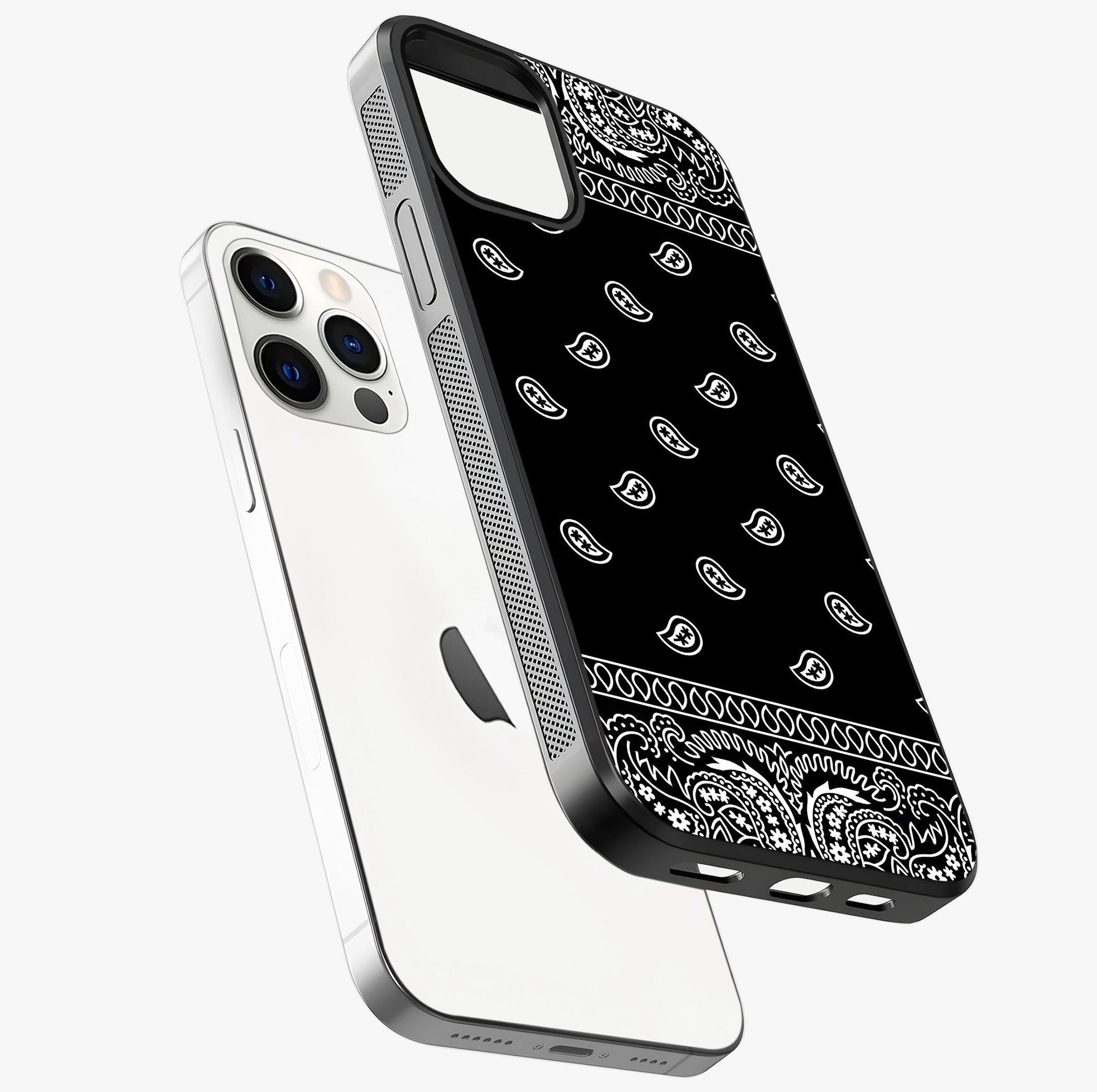 Retro Rebel Threads Glass Case laid diagonally highlighting side profile, edges and glossy glass shine.