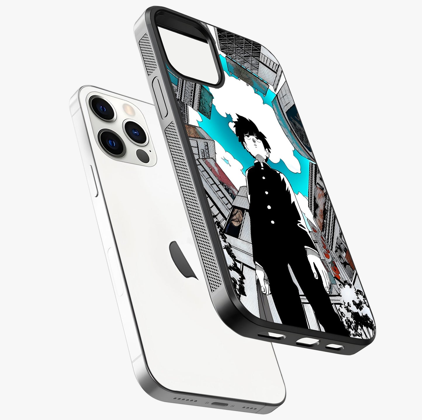 Silent Psychic Awakening Glass Case laid diagonally highlighting side profile, edges and glossy glass shine.
