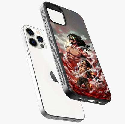 Titan Awakening Fury Glass Case laid diagonally highlighting side profile, edges and glossy glass shine.