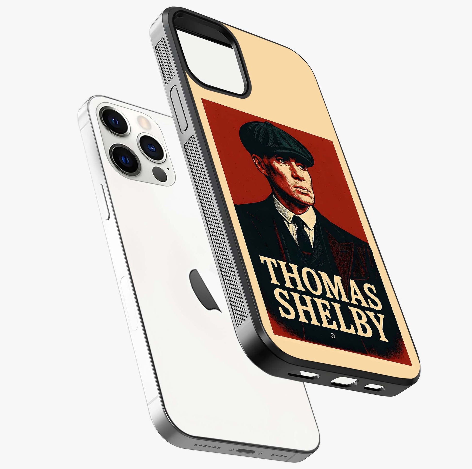 Vintage Mafia Authority Glass Case laid diagonally highlighting side profile, edges and glossy glass shine.
