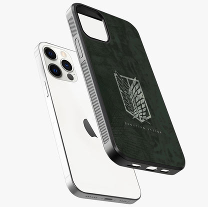 Wings Of Freedom Glass Case laid diagonally highlighting side profile, edges and glossy glass shine.