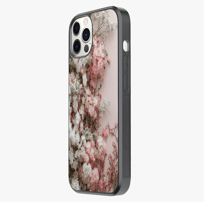Blush Blossom Cloud Glass Case photographed in natural light showing reflective finish and design depth.
