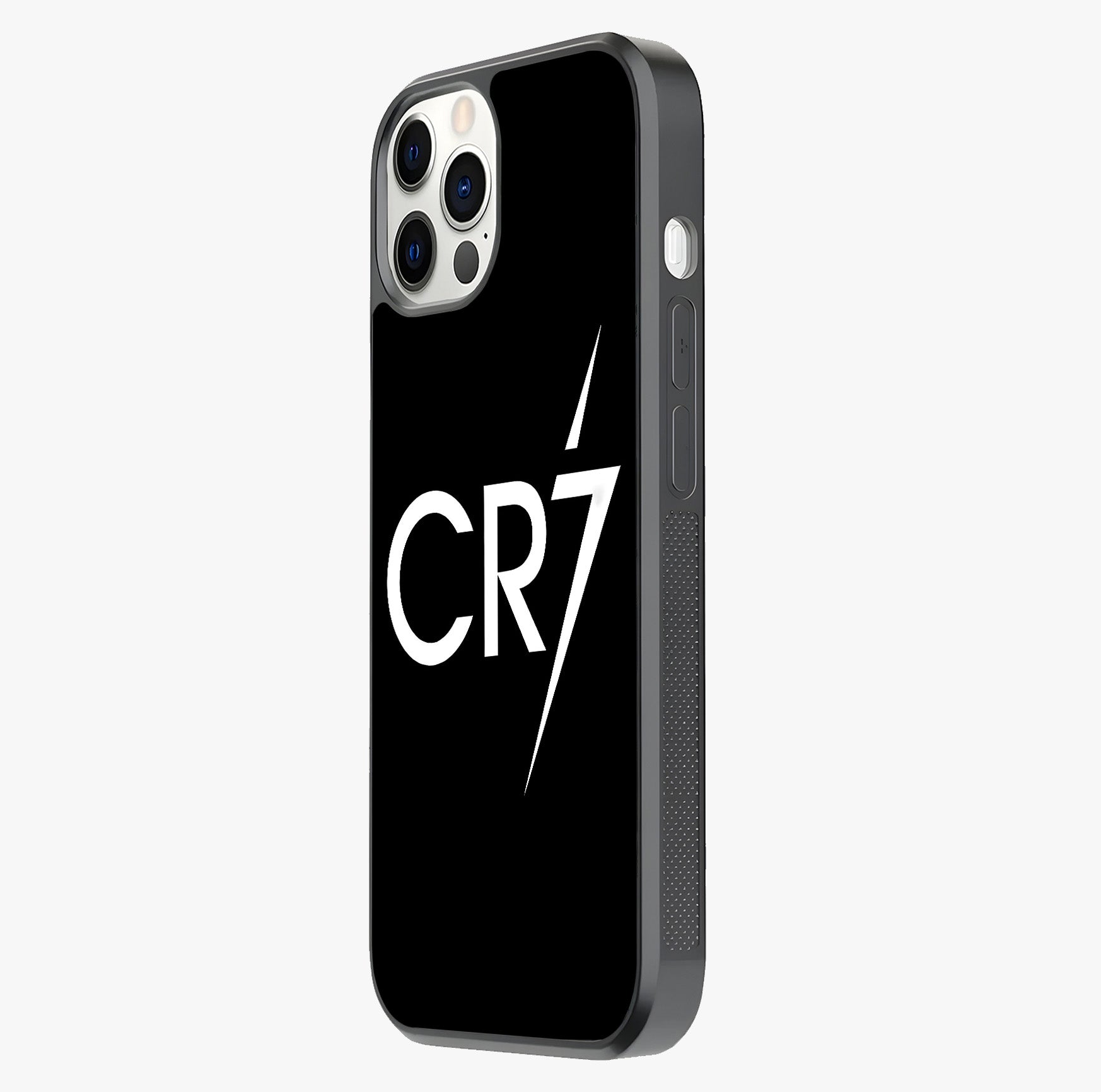 Cr7 Elite Strike Glass Case photographed in natural light showing reflective finish and design depth.