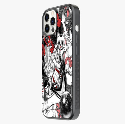 Crimson Chaos Panel Glass Case photographed in natural light showing reflective finish and design depth.