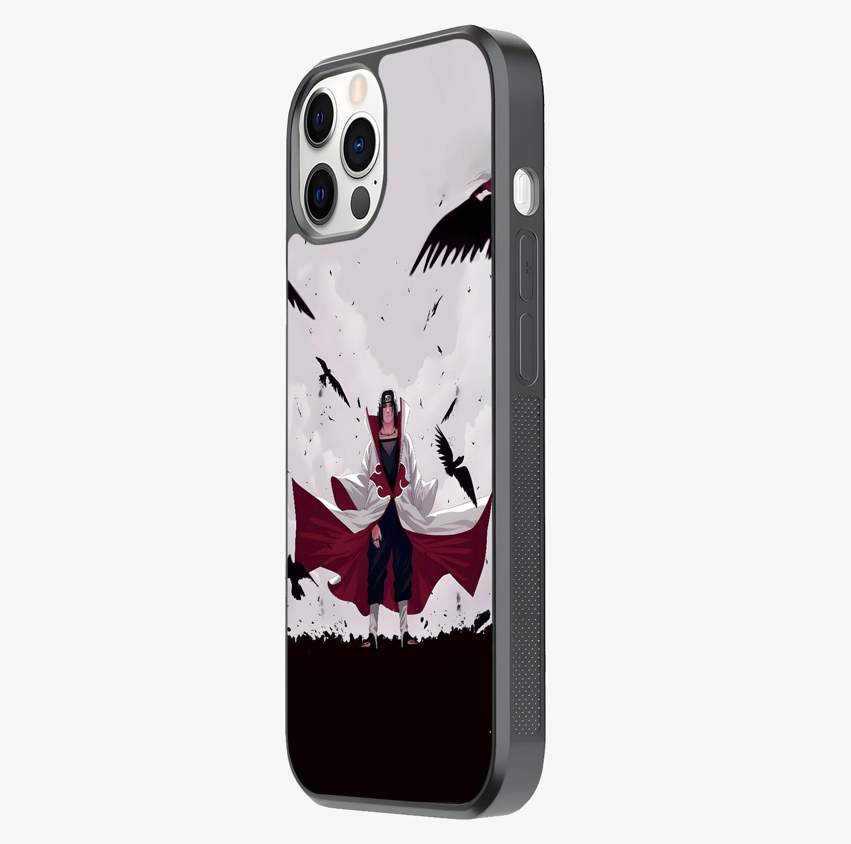 Crimson Crow Ascension Glass Case photographed in natural light showing reflective finish and design depth.