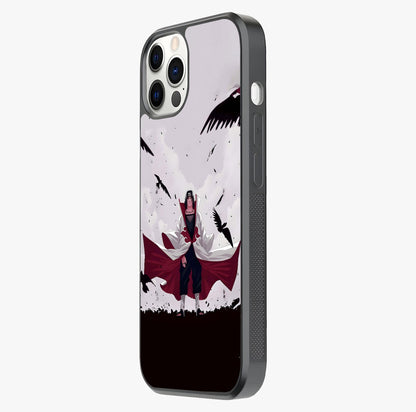 Crimson Crow Ascension Glass Case photographed in natural light showing reflective finish and design depth.