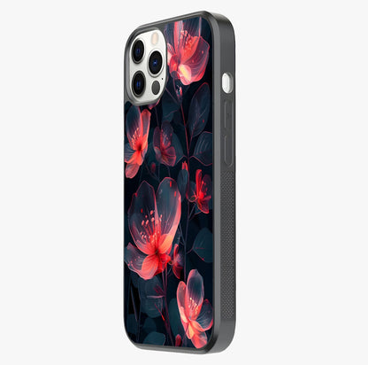 Dark Shade Of Flower Glass Case photographed in natural light showing reflective finish and design depth.