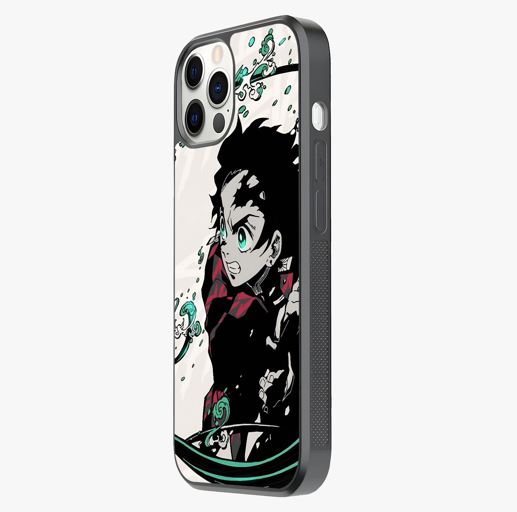 Demon Slayer Glass Case photographed in natural light showing reflective finish and design depth.