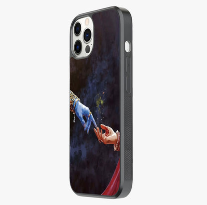 Divine Touch Eternal Glass Case photographed in natural light showing reflective finish and design depth.