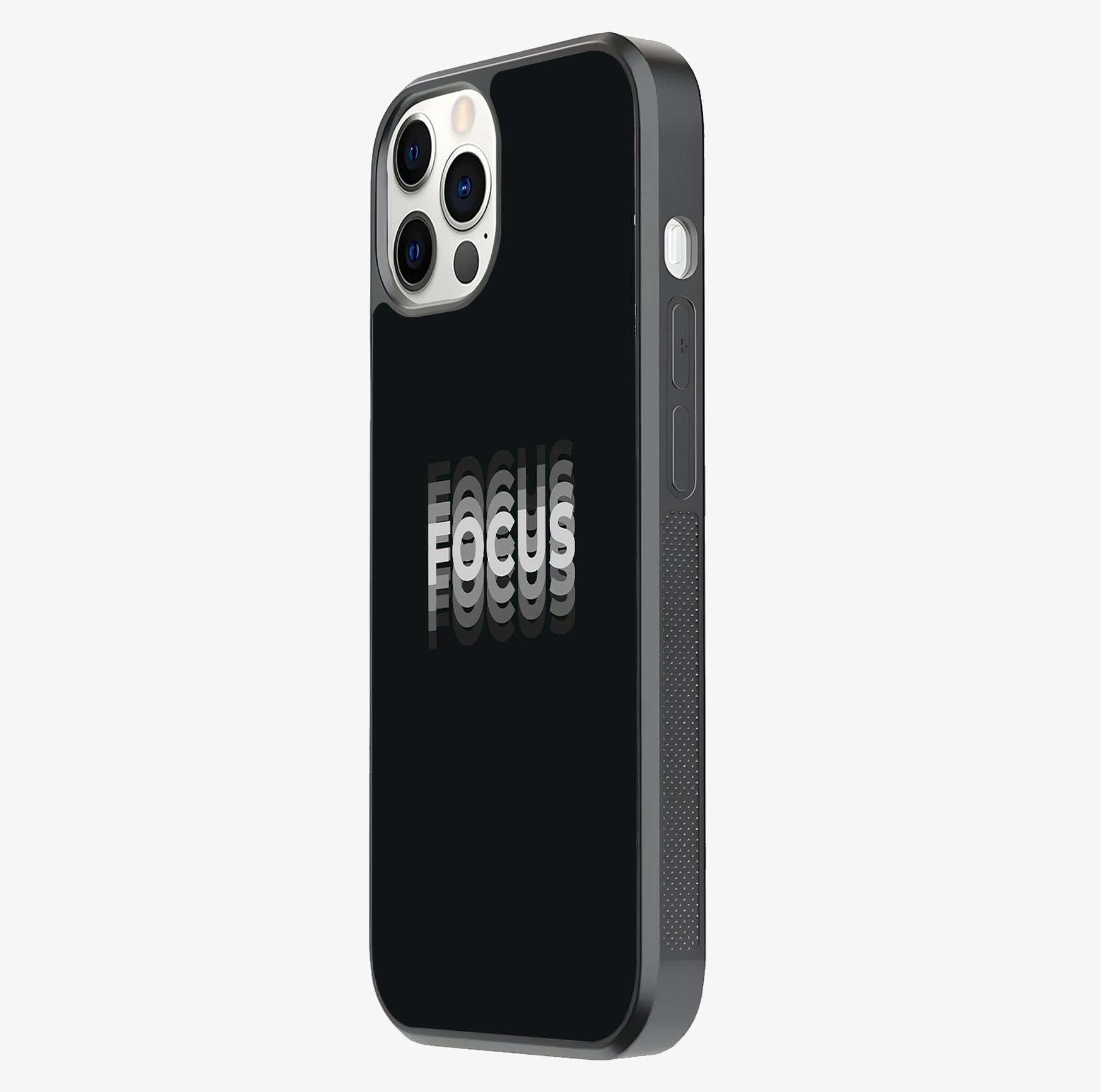 Focus Mode On Glass Case photographed in natural light showing reflective finish and design depth.