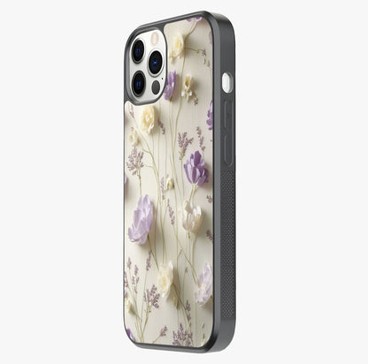 Lilac Breeze Harmony Glass Case photographed in natural light showing reflective finish and design depth.