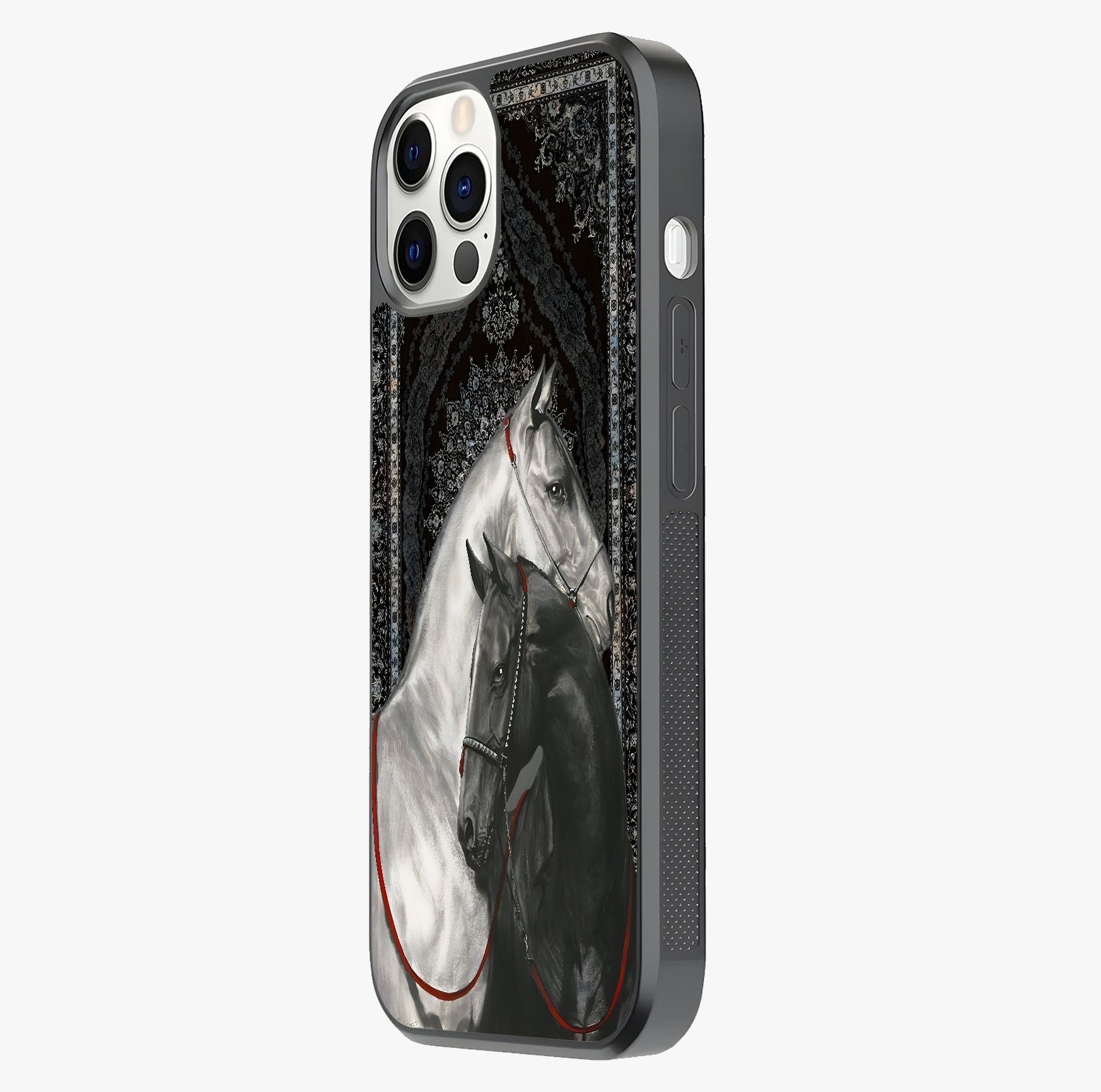 Majestic Ride Legacy Glass Case photographed in natural light showing reflective finish and design depth.