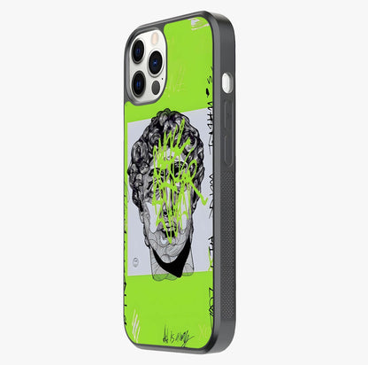 Neo Graffiti Rebellion Glass Case photographed in natural light showing reflective finish and design depth.