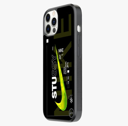 Neon Street Edition Glass Case photographed in natural light showing reflective finish and design depth.