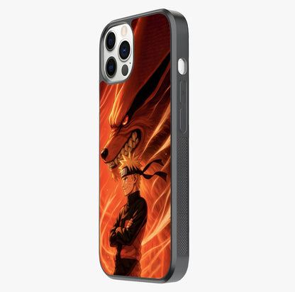 Nine Tails Legacy Glass Case photographed in natural light showing reflective finish and design depth.