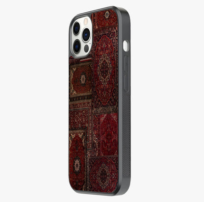 Persian Velvet Tale Glass Case photographed in natural light showing reflective finish and design depth.