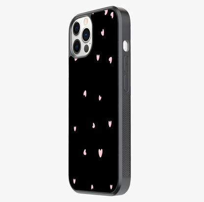 Pink Love Drops Glass Case photographed in natural light showing reflective finish and design depth.