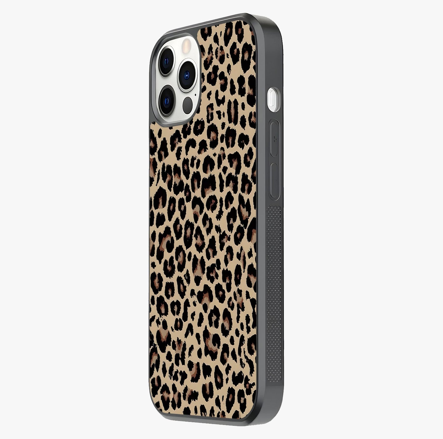 Savage Chic Pattern Glass Case photographed in natural light showing reflective finish and design depth.