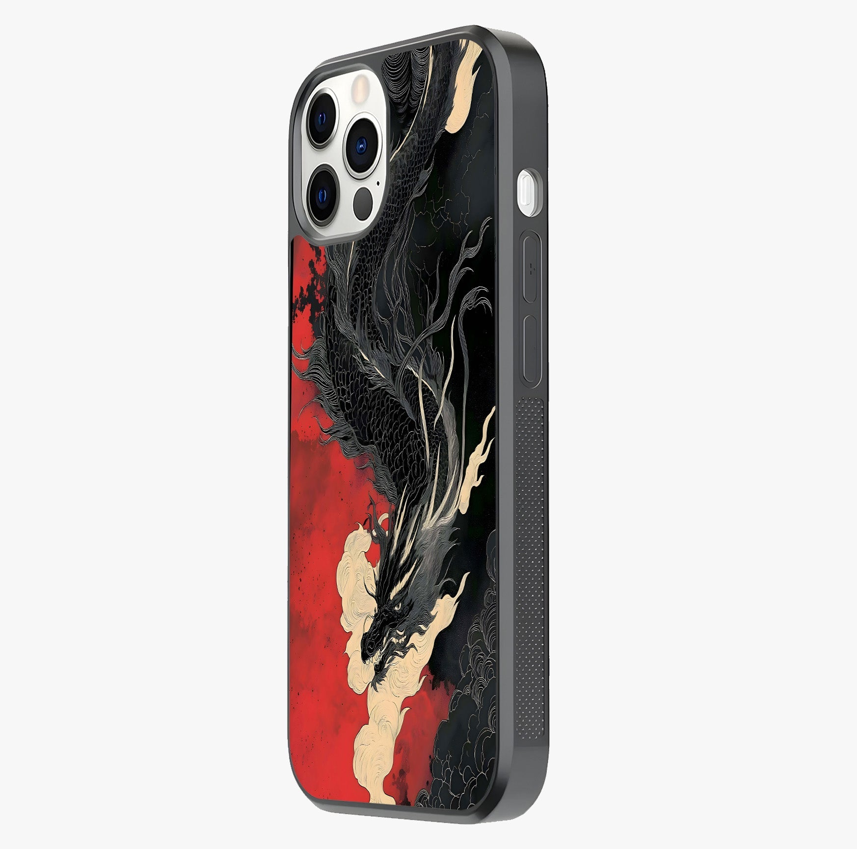 Shadow Dragon Fury Glass Case photographed in natural light showing reflective finish and design depth.