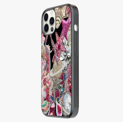 Starlit Jewel Dream Glass Case photographed in natural light showing reflective finish and design depth.