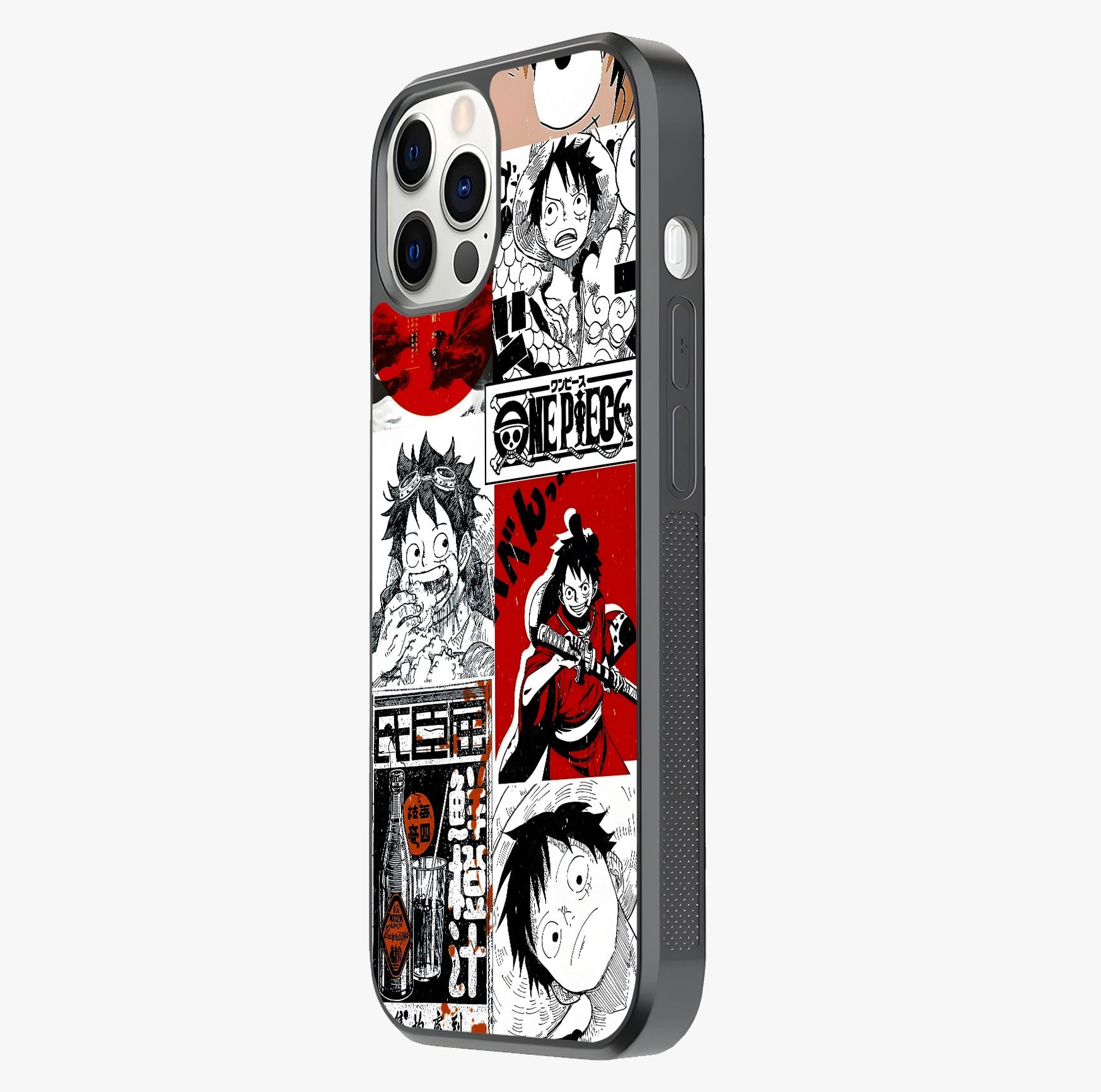 Strawhat Chaos Panels Glass Case photographed in natural light showing reflective finish and design depth.