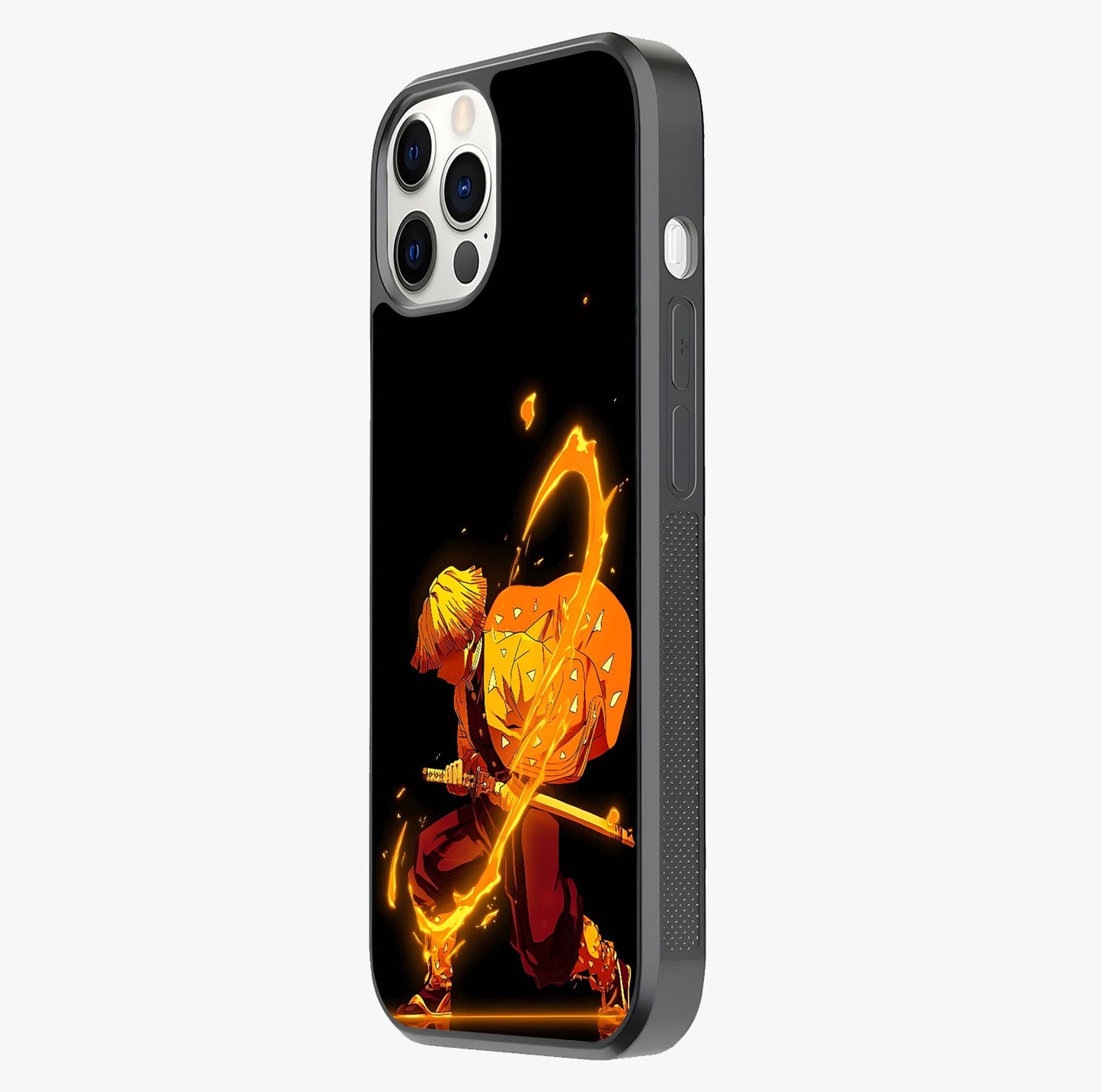 Thunder Flame Execution Glass Case photographed in natural light showing reflective finish and design depth.
