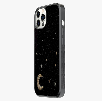 Twinkle Star With Half Moon Glass Case photographed in natural light showing reflective finish and design depth.