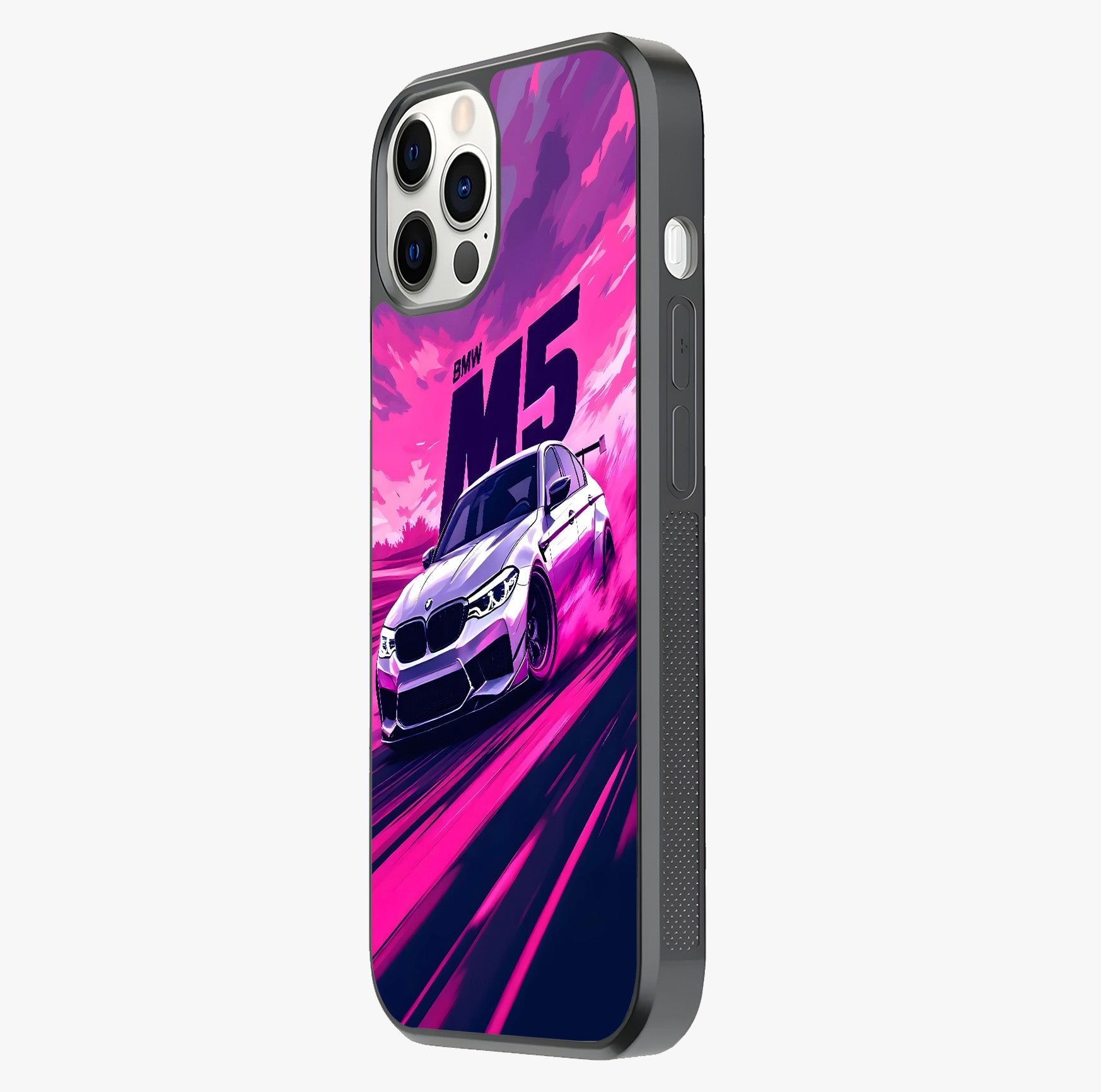Velocity Drift Pulse Glass Case photographed in natural light showing reflective finish and design depth.