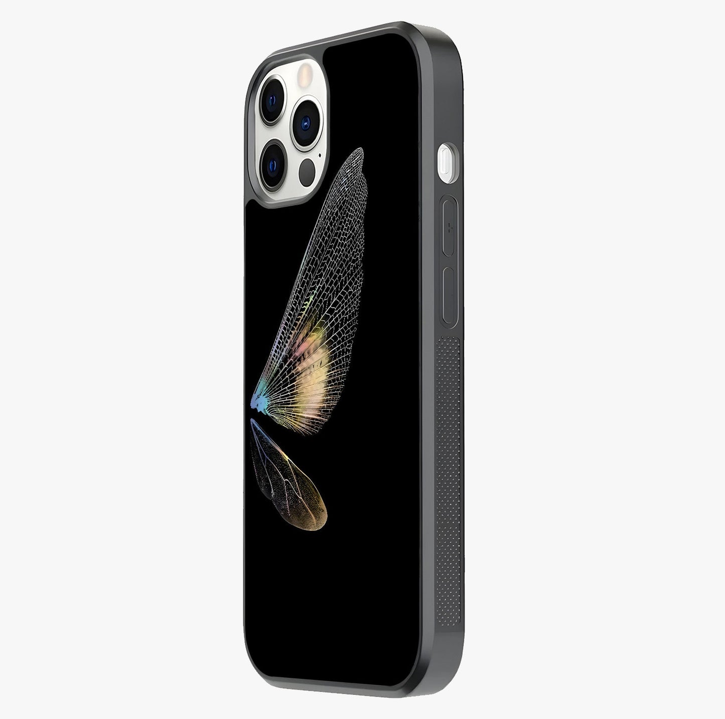 Whispers Of Wings Glass Case photographed in natural light showing reflective finish and design depth.