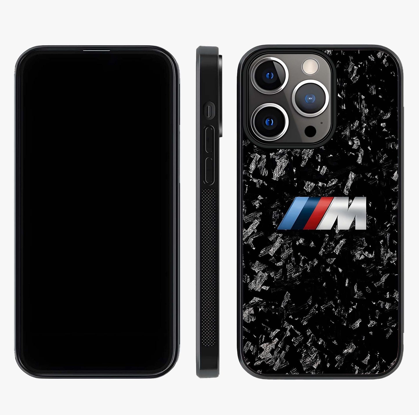 Carbon Speed Mark Glass Case displayed upright for full design visibility and premium finish.