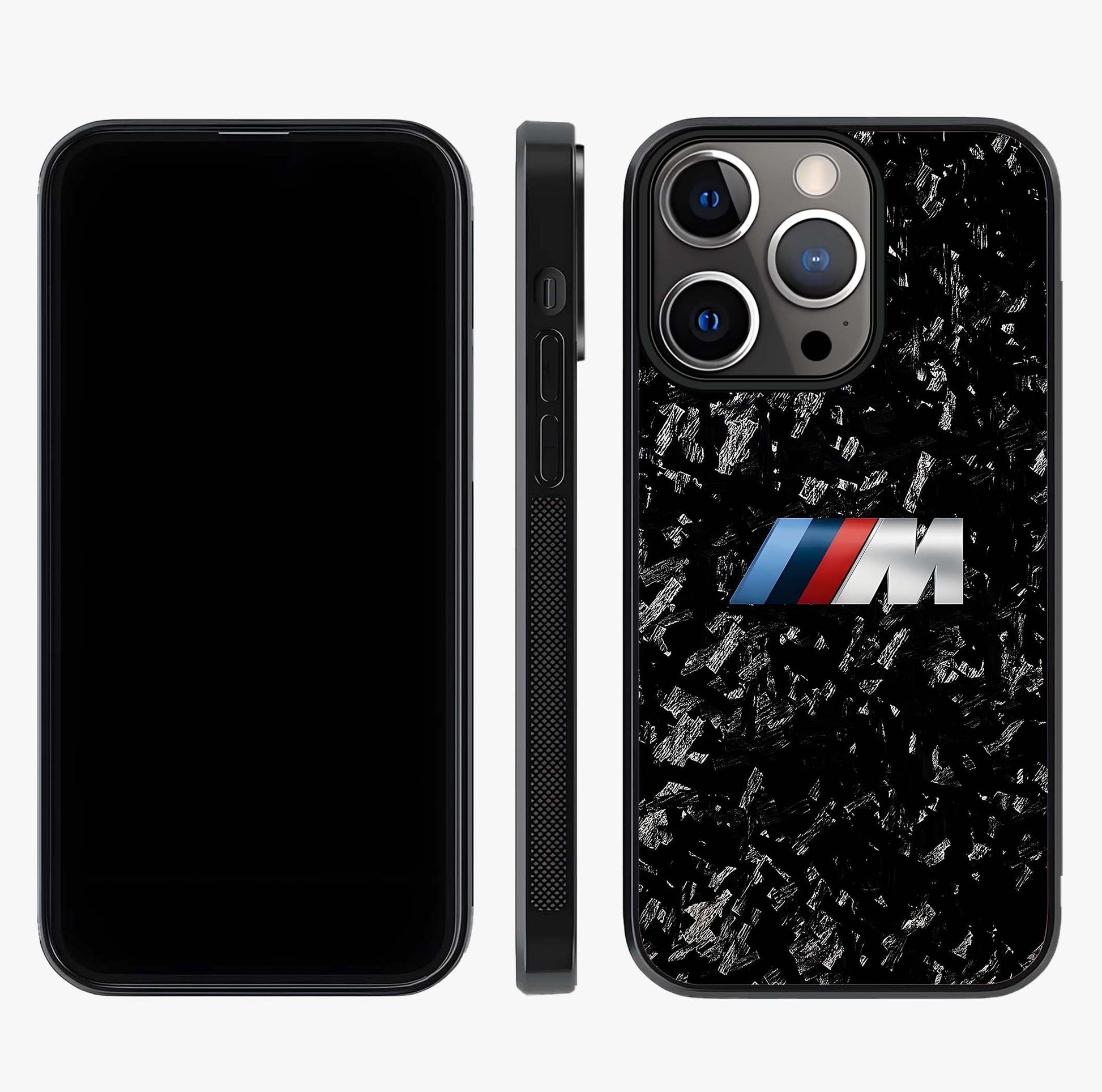 Carbon Speed Mark Glass Case displayed upright for full design visibility and premium finish.