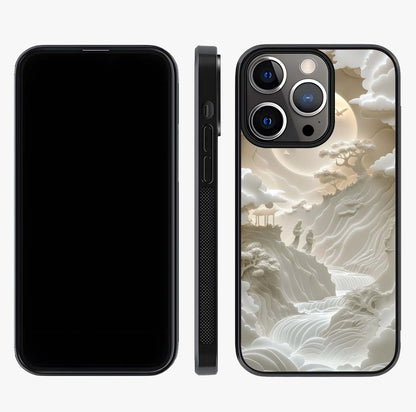Celestial Origami Glass Case displayed upright for full design visibility and premium finish.